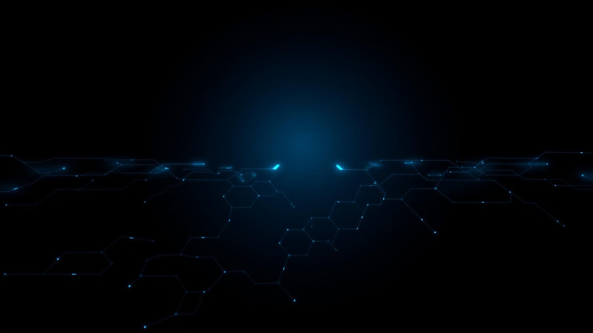 Malha hexagonal de grafeno em fundo tecnológico escuro